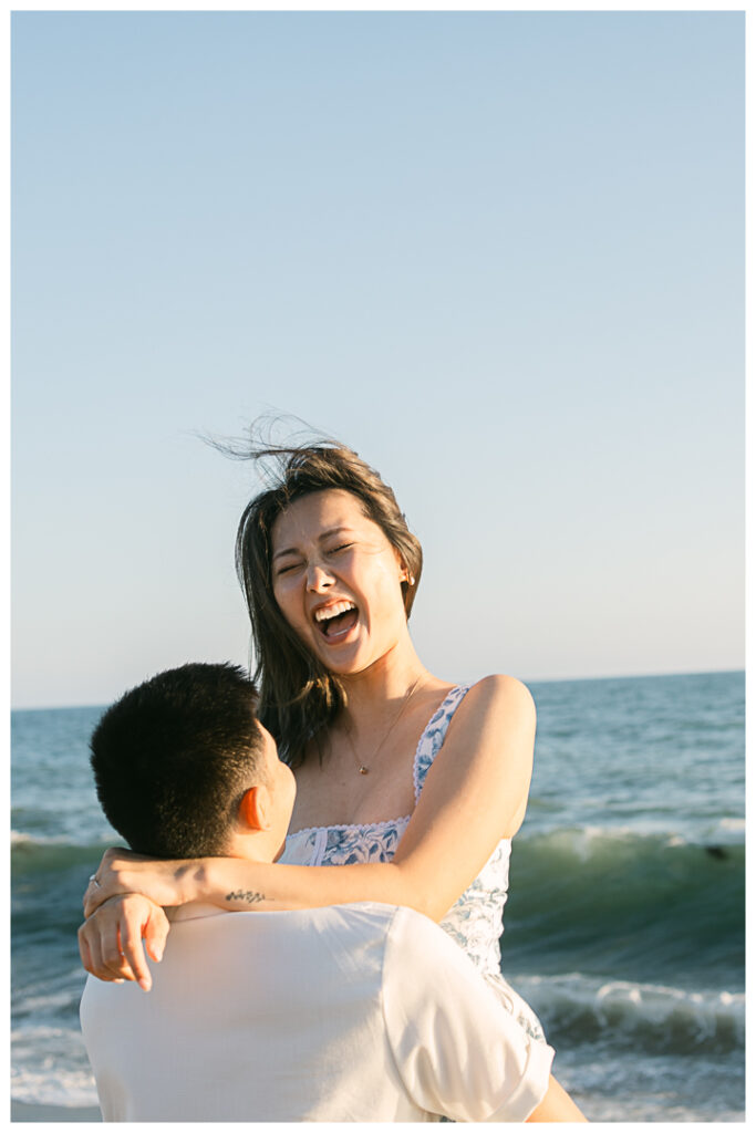 Will Rogers State Beach Surprise Proposal and Engagement | Flora & Alvin