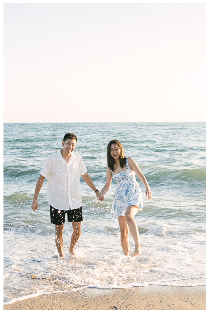 Will Rogers State Beach Surprise Proposal and Engagement | Flora & Alvin