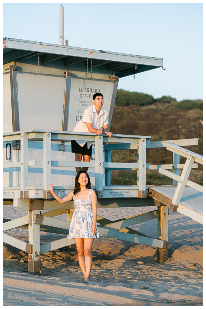 Will Rogers State Beach Surprise Proposal and Engagement | Flora & Alvin