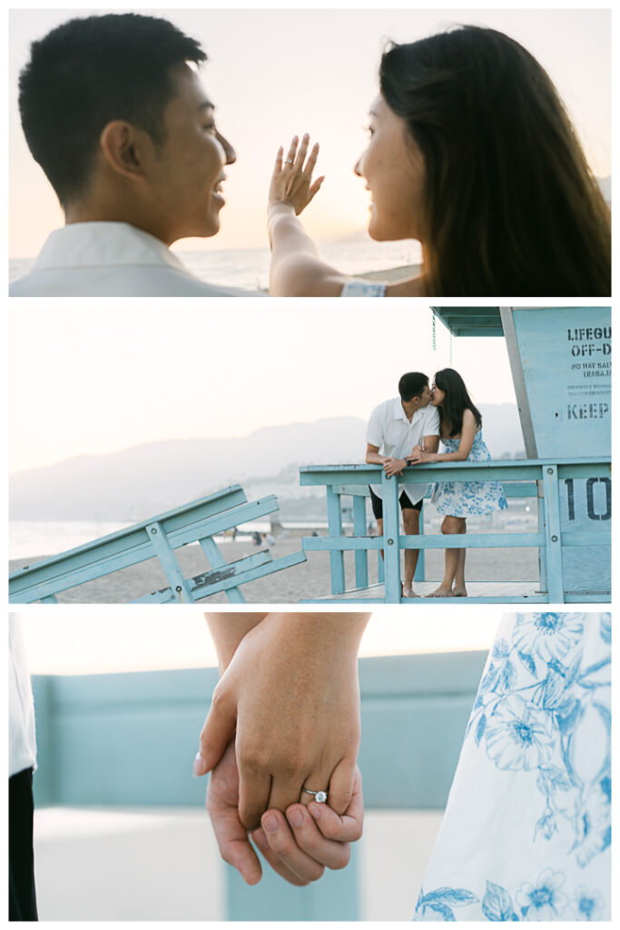 Will Rogers State Beach Surprise Proposal and Engagement | Flora & Alvin