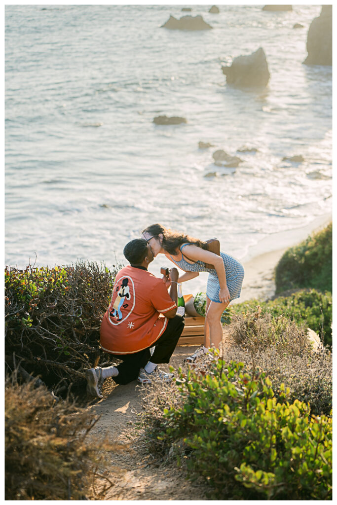 El Matador Beach Surprise Proposal and Engagement | Natalie & Anil