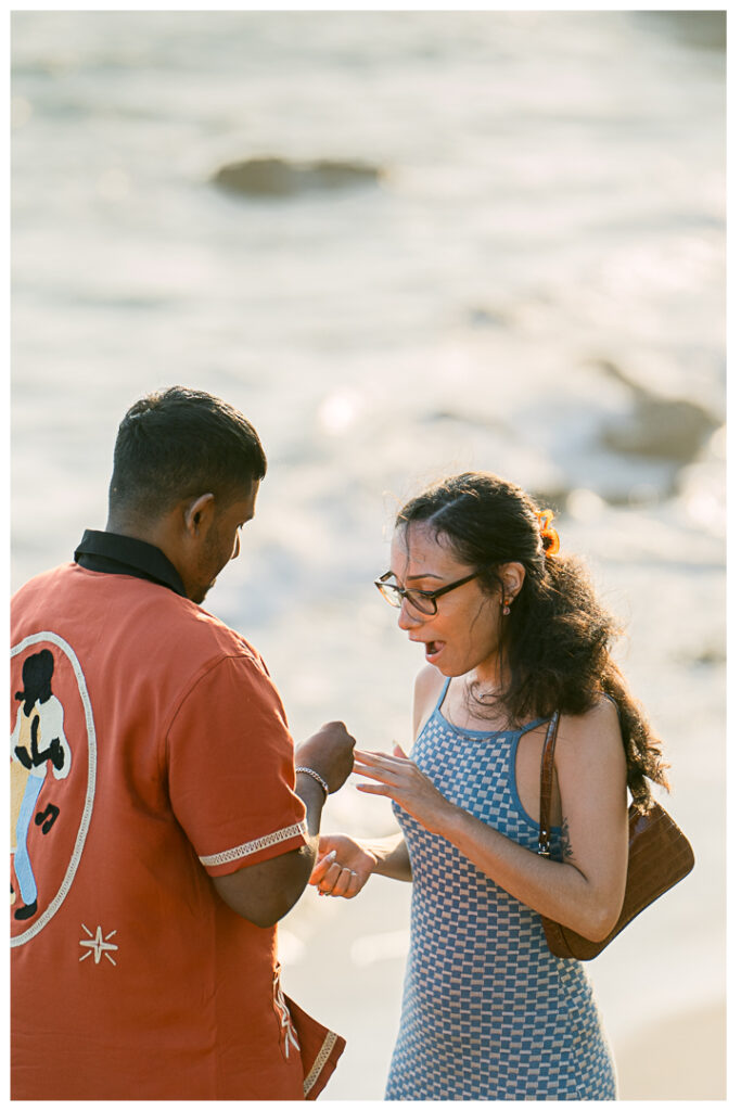 El Matador Beach Surprise Proposal and Engagement | Natalie & Anil