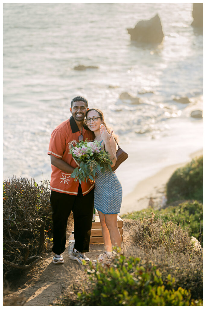 El Matador Beach Surprise Proposal and Engagement | Natalie & Anil