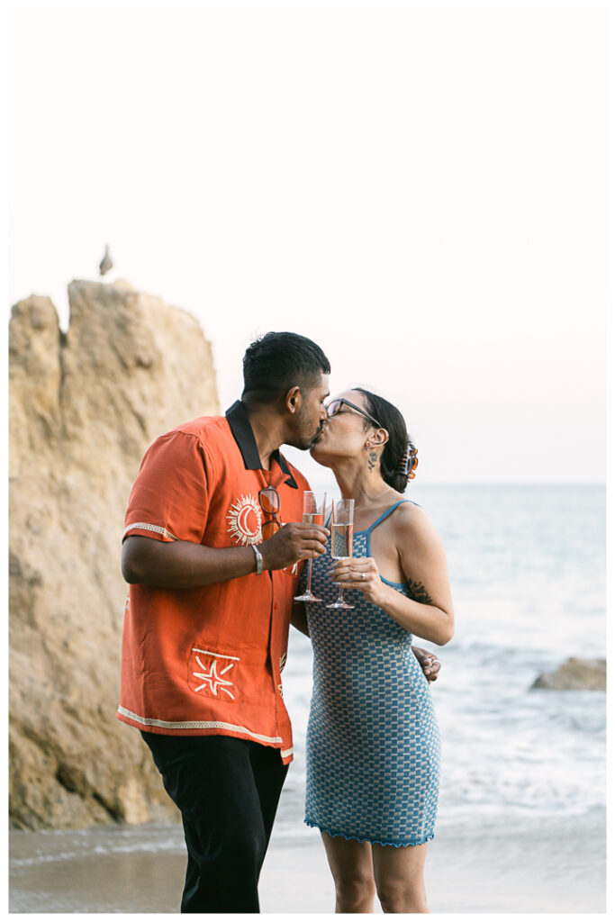 El Matador Beach Surprise Proposal and Engagement | Natalie & Anil