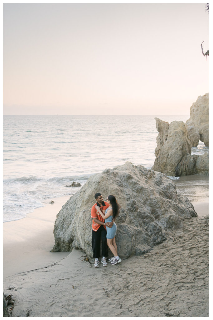 El Matador Beach Surprise Proposal and Engagement | Natalie & Anil