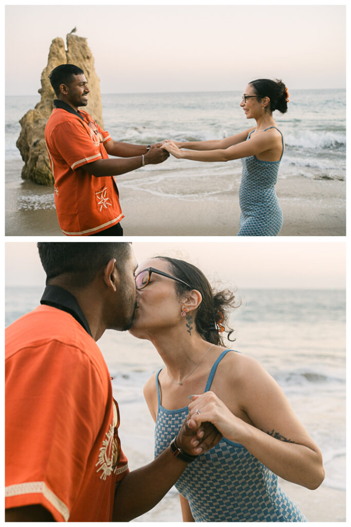 El Matador Beach Surprise Proposal and Engagement | Natalie & Anil