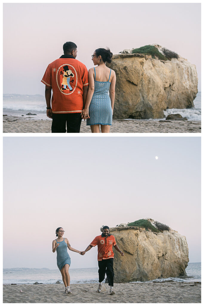 El Matador Beach Surprise Proposal and Engagement | Natalie & Anil