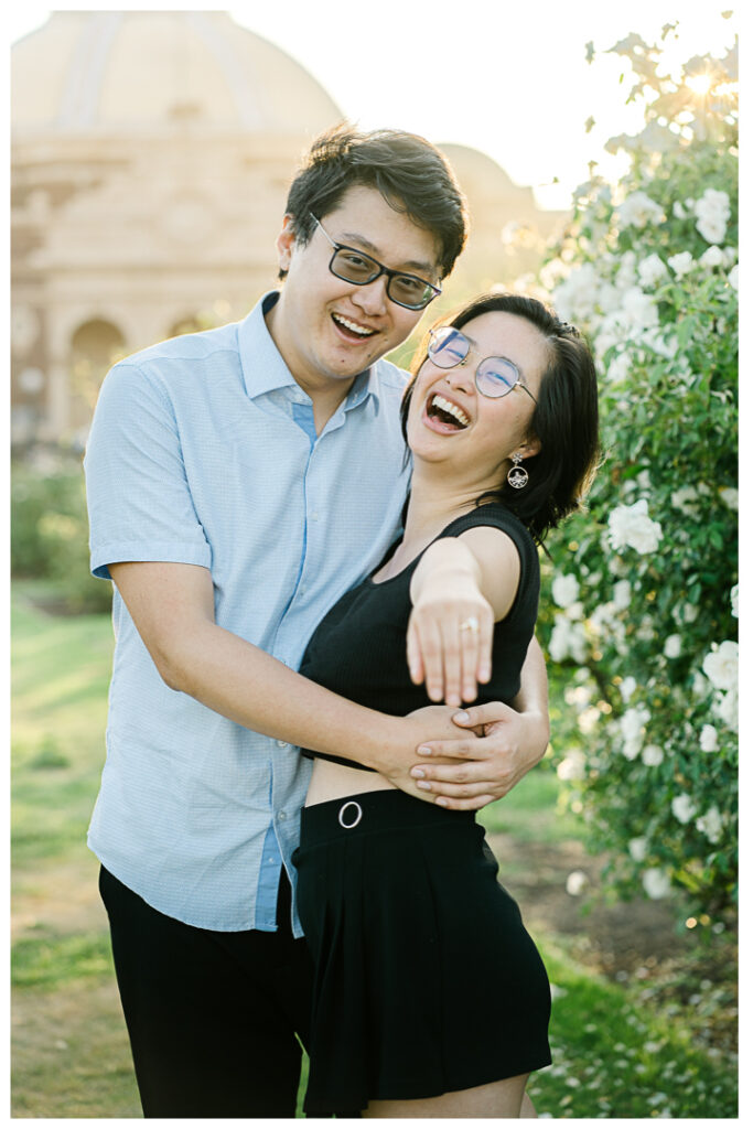 Exposition Park Rose Garden Surprise Proposal & Engagement | Muse & Bo