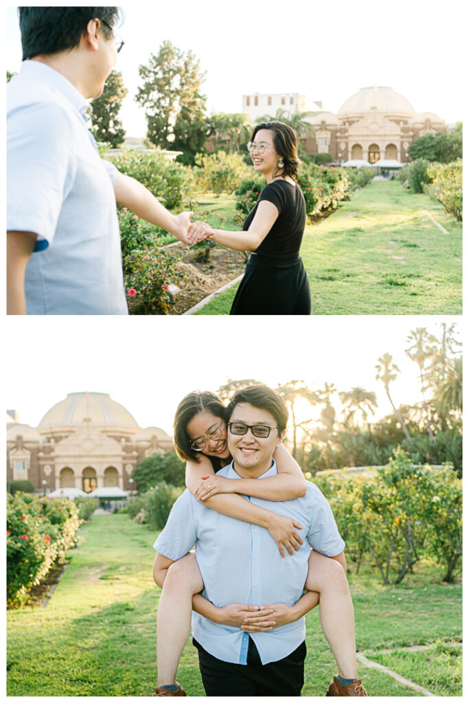 Exposition Park Rose Garden Surprise Proposal & Engagement | Muse & Bo