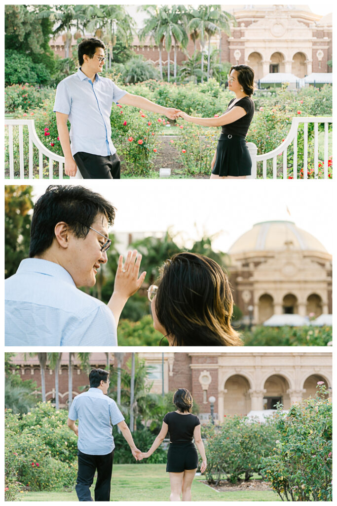 Exposition Park Rose Garden Surprise Proposal & Engagement | Muse & Bo