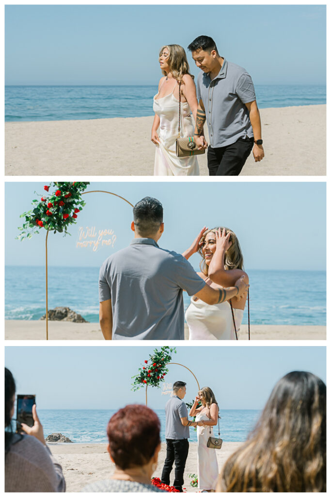 Point Dume Beach in Malibu Surprise Proposal & Engagement | Jocy & Erik