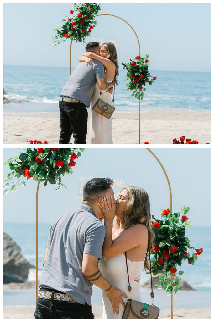 Point Dume Beach in Malibu Surprise Proposal & Engagement | Jocy & Erik