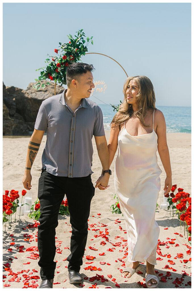 Point Dume Beach in Malibu Surprise Proposal & Engagement | Jocy & Erik