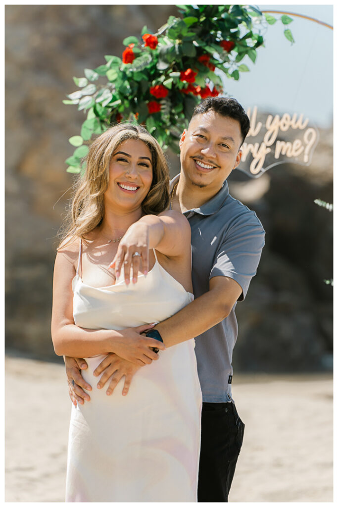 Point Dume Beach in Malibu Surprise Proposal & Engagement | Jocy & Erik