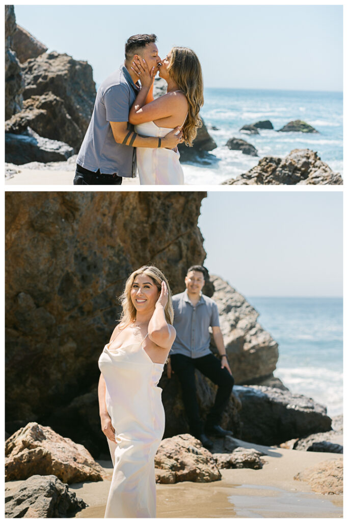 Point Dume Beach in Malibu Surprise Proposal & Engagement | Jocy & Erik