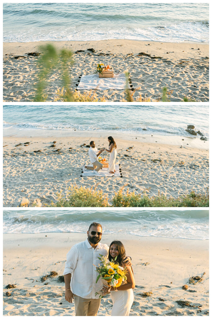 Little Corona Del Mar Beach Surprise Proposal and Engagement | Janki & Sagar