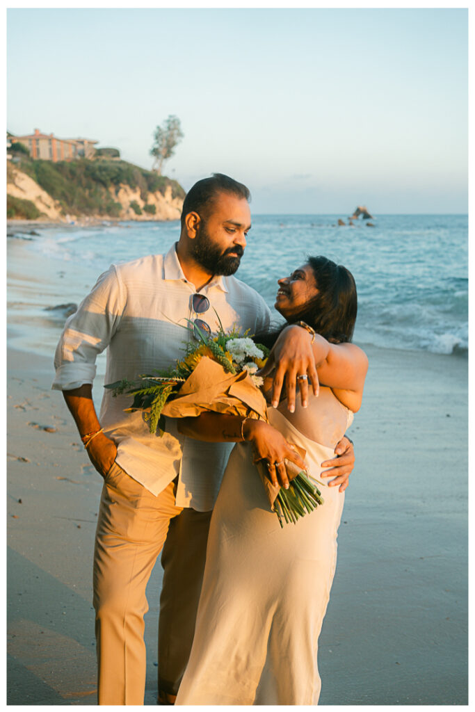 Little Corona Del Mar Beach Surprise Proposal and Engagement | Janki & Sagar