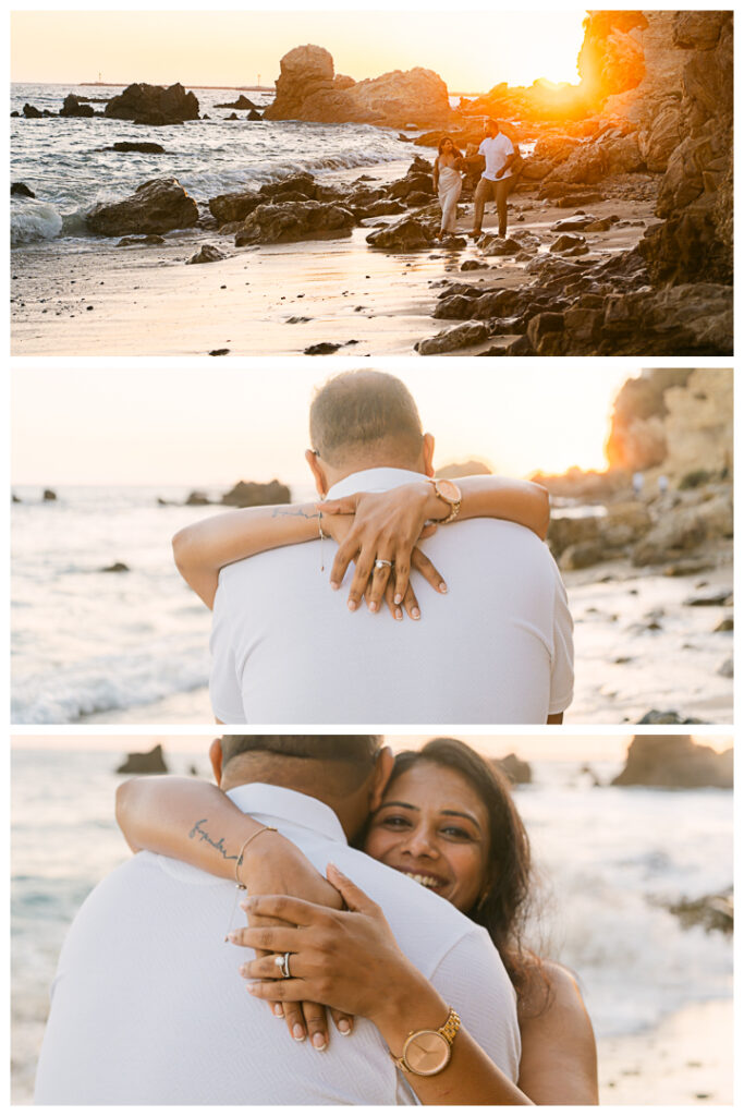 Little Corona Del Mar Beach Surprise Proposal and Engagement | Janki & Sagar