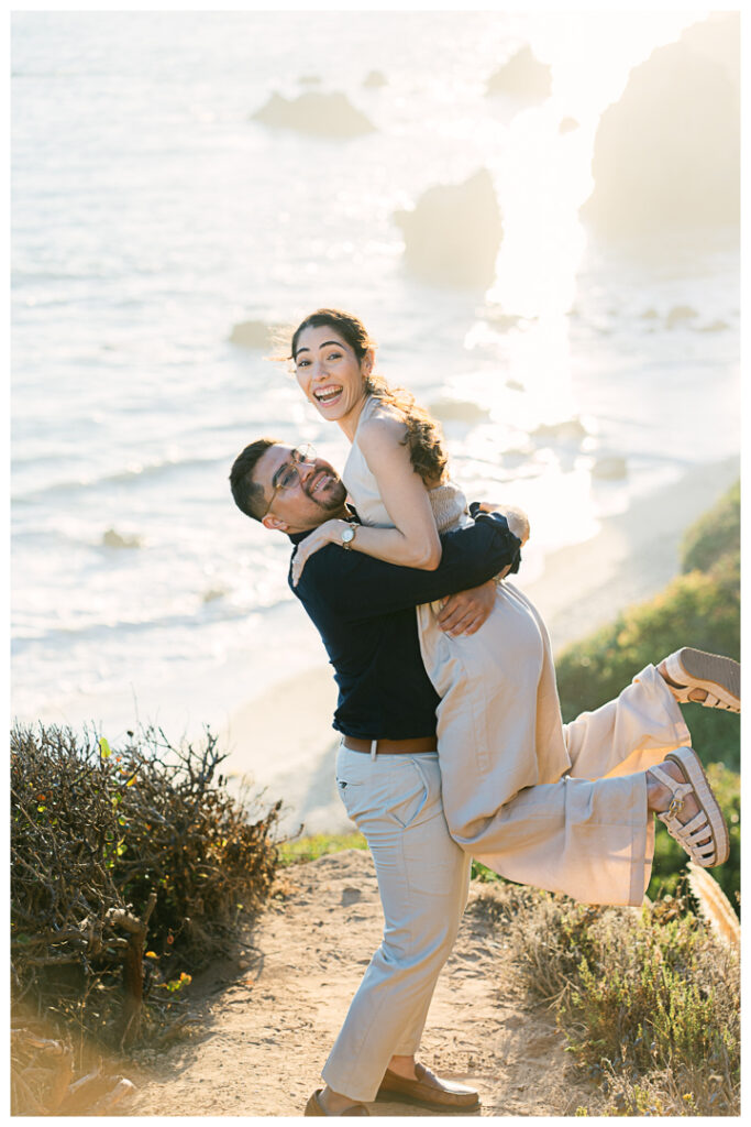 El Matador Beach Surprise Proposal & Engagement | Vanessa & Anthony