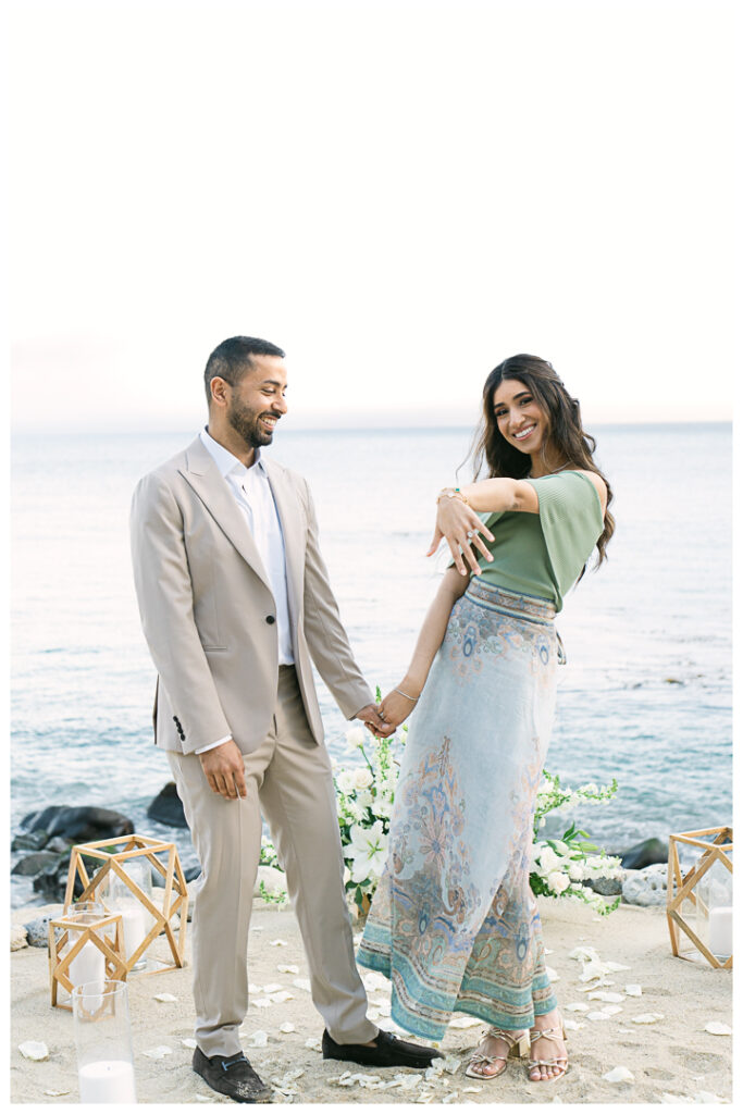 Terranea Resort and Beach Surprise Proposal and Engagement in Palos Verdes | Hibba & Ali