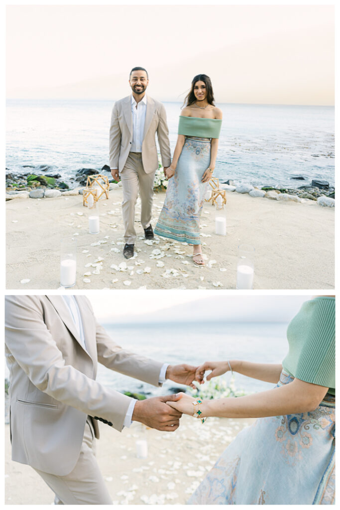 Terranea Resort and Beach Surprise Proposal and Engagement in Palos Verdes | Hibba & Ali