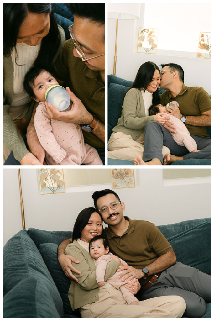 In-home Baby Milestone Family Photos | The Aslam Family