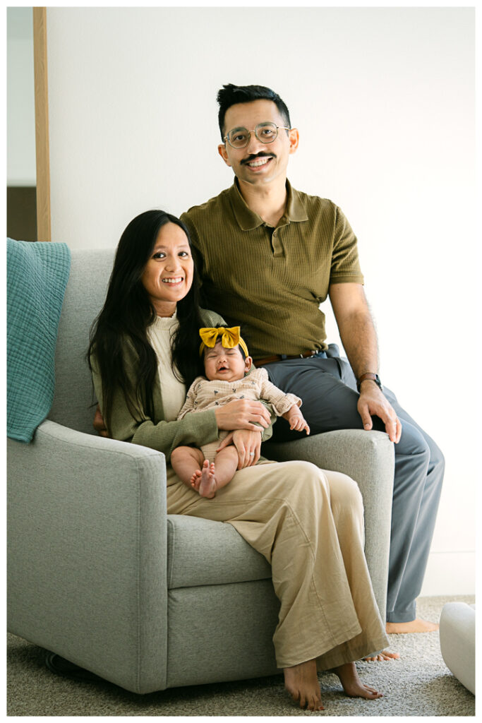 In-home Baby Milestone Family Photos | The Aslam Family