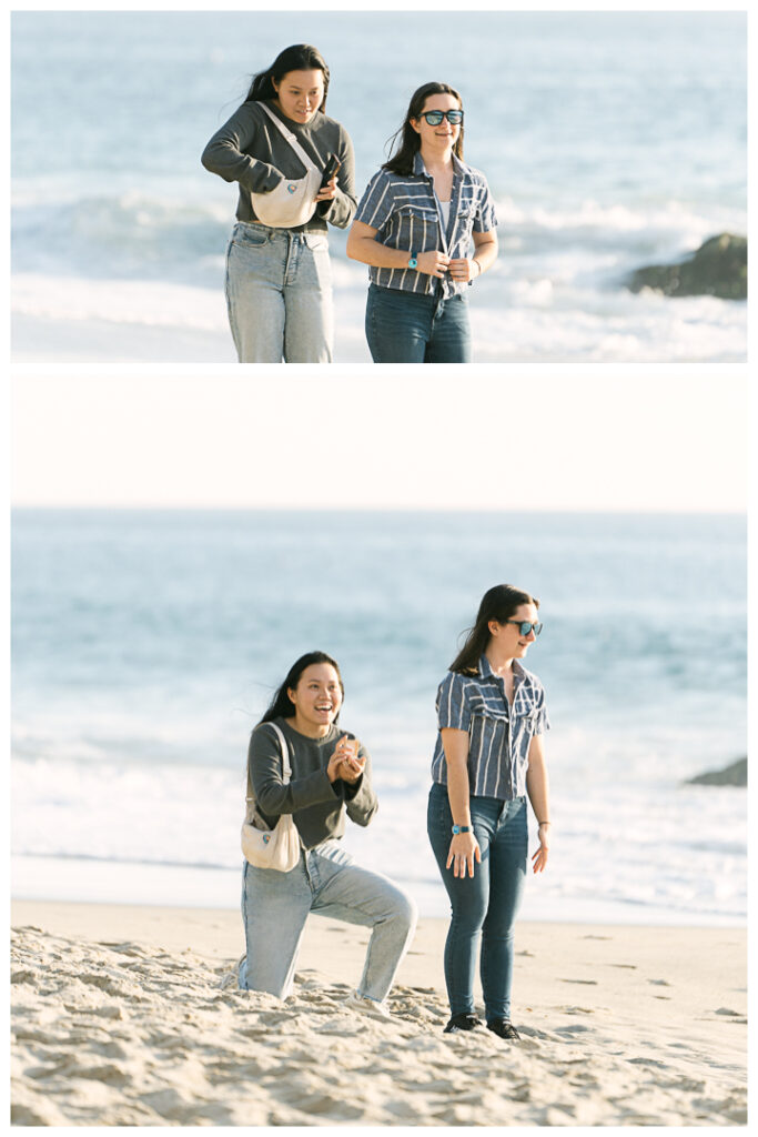 Orange County Surprise Proposal and Engagement Photos at Laguna Beach