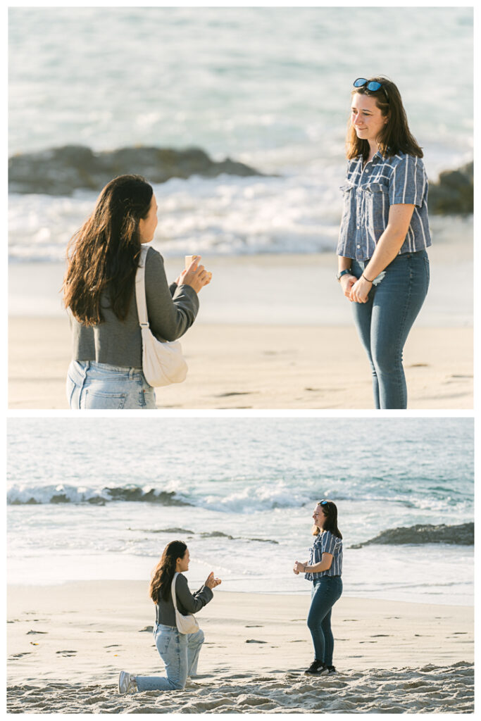 Orange County Surprise Proposal and Engagement Photos at Laguna Beach