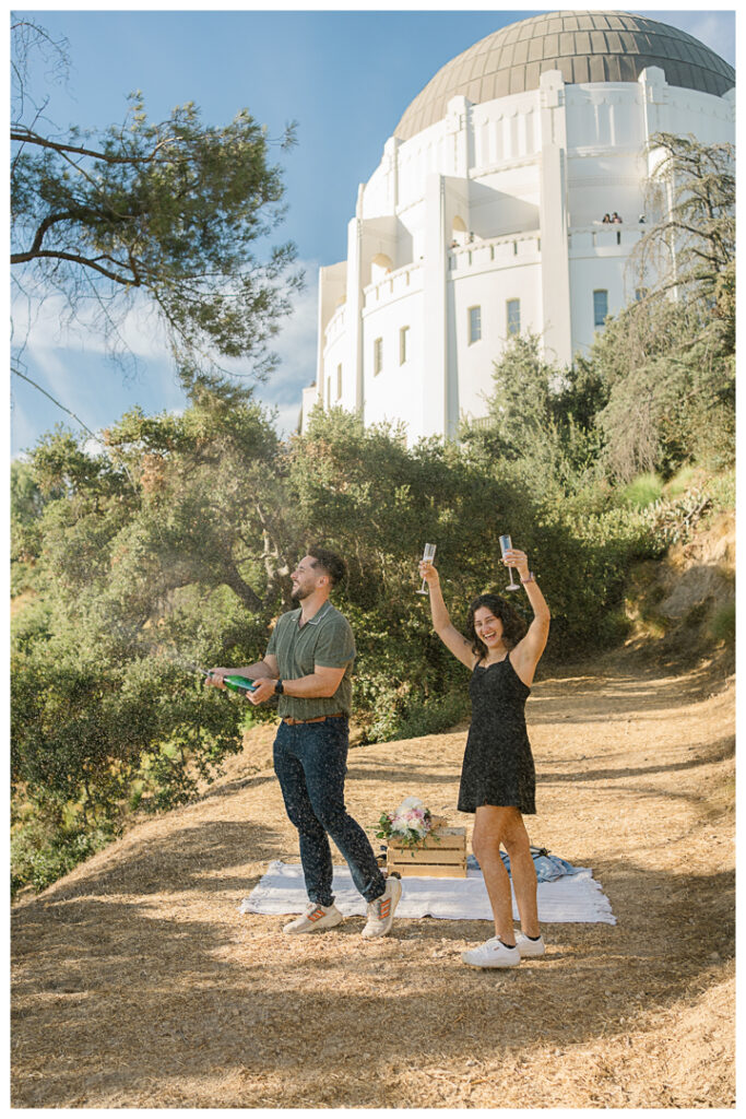 Griffith Park & Observatory Surprise Proposal & Engagement in Los Feliz | Elaine & Jordan