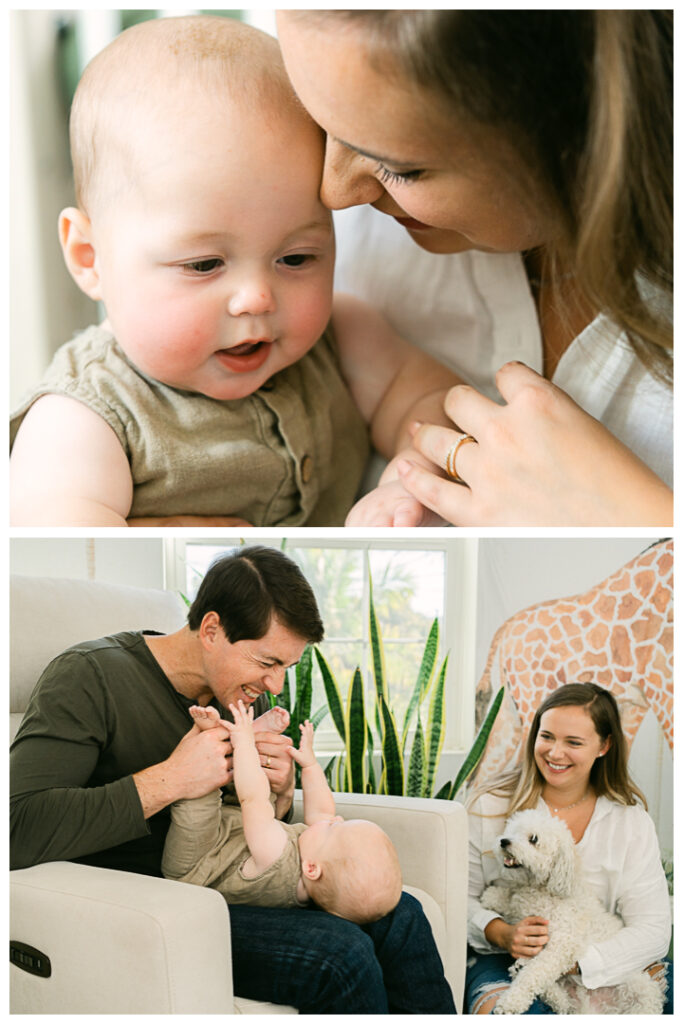 Baby Milestone Family Photos at home | The Miller Family