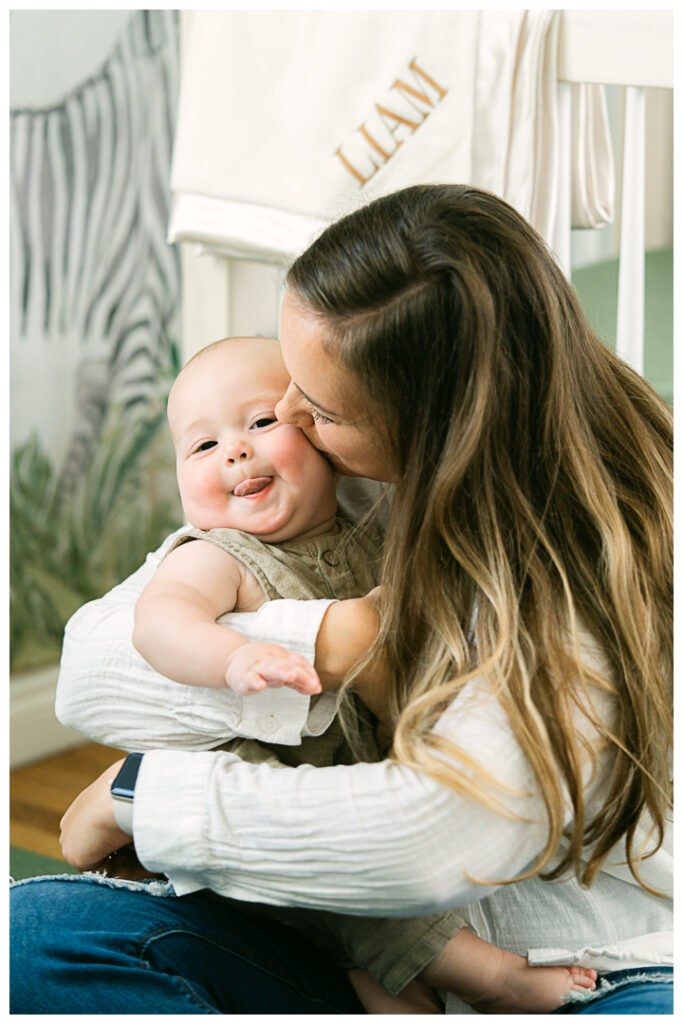 Baby Milestone Family Photos at home | The Miller Family