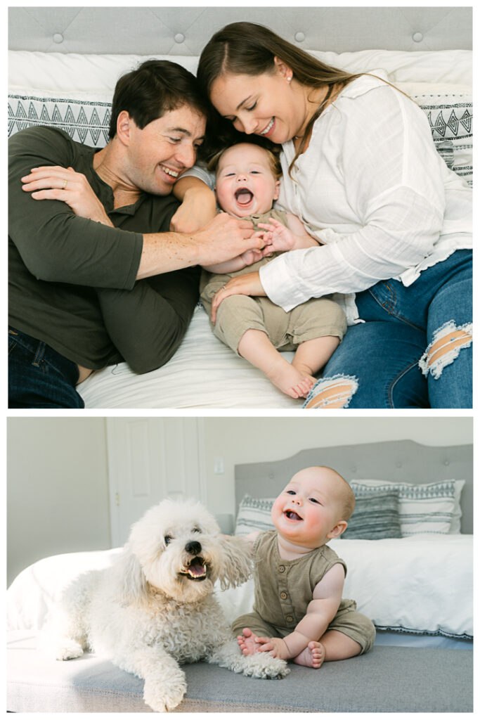 Baby Milestone Family Photos at home | The Miller Family