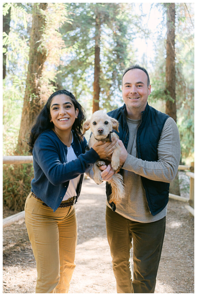 Orange County Redwood Grove in Carbon Canyon Family Photos with Pet