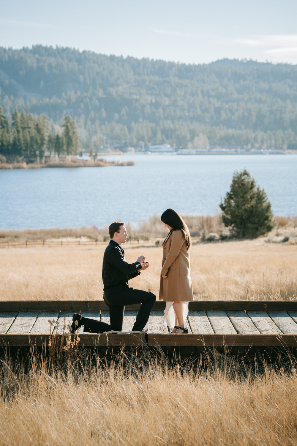 Big Bear proposal photographer scouting Juniper Point Picnic Area, Castle Rock Lookout, and Meadows Edge Picnic Area, during golden hour