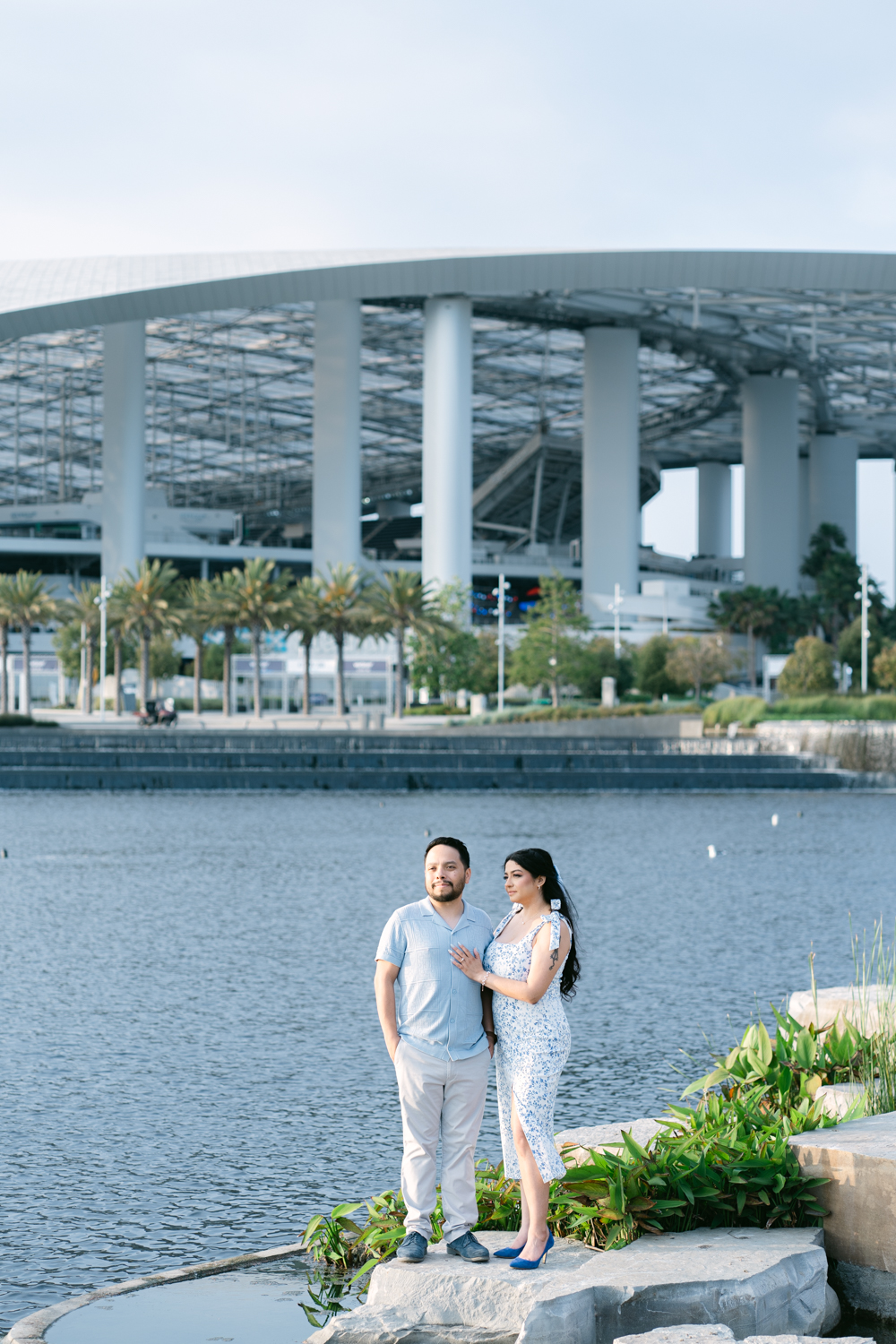 Engagement photos showing relaxed couple portraits during engagement session