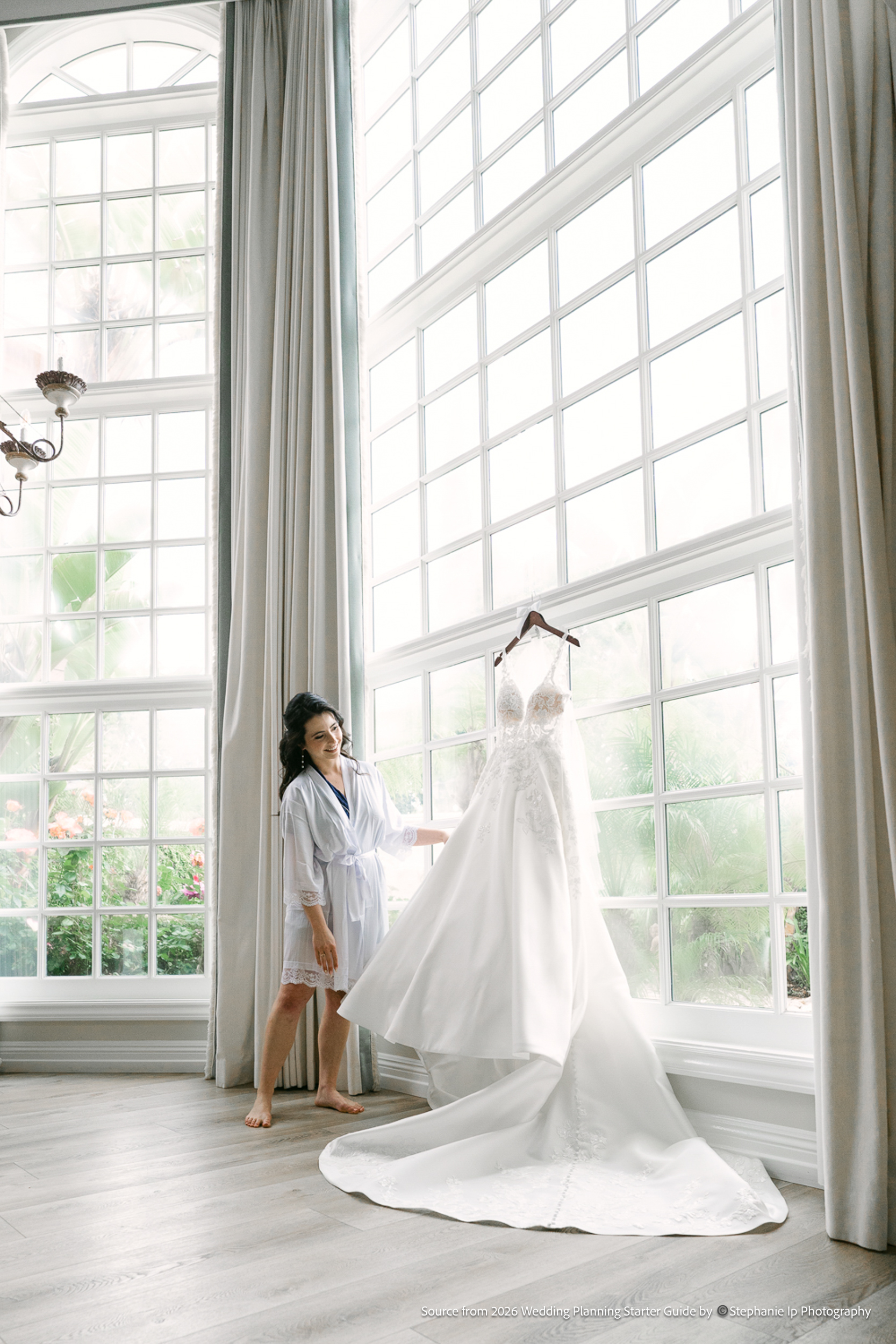 Bride and groom embracing during golden hour wedding portraits in Southern California